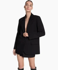Blazers^Alix The Label Blazer Woven Flowy Stretch Zwart