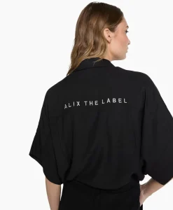 Blouses^Alix The Label Blouse Woven Linen Oversized Zwart