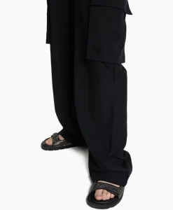 Broeken^Alix The Label Cargobroek Woven Linen Cargo Zwart