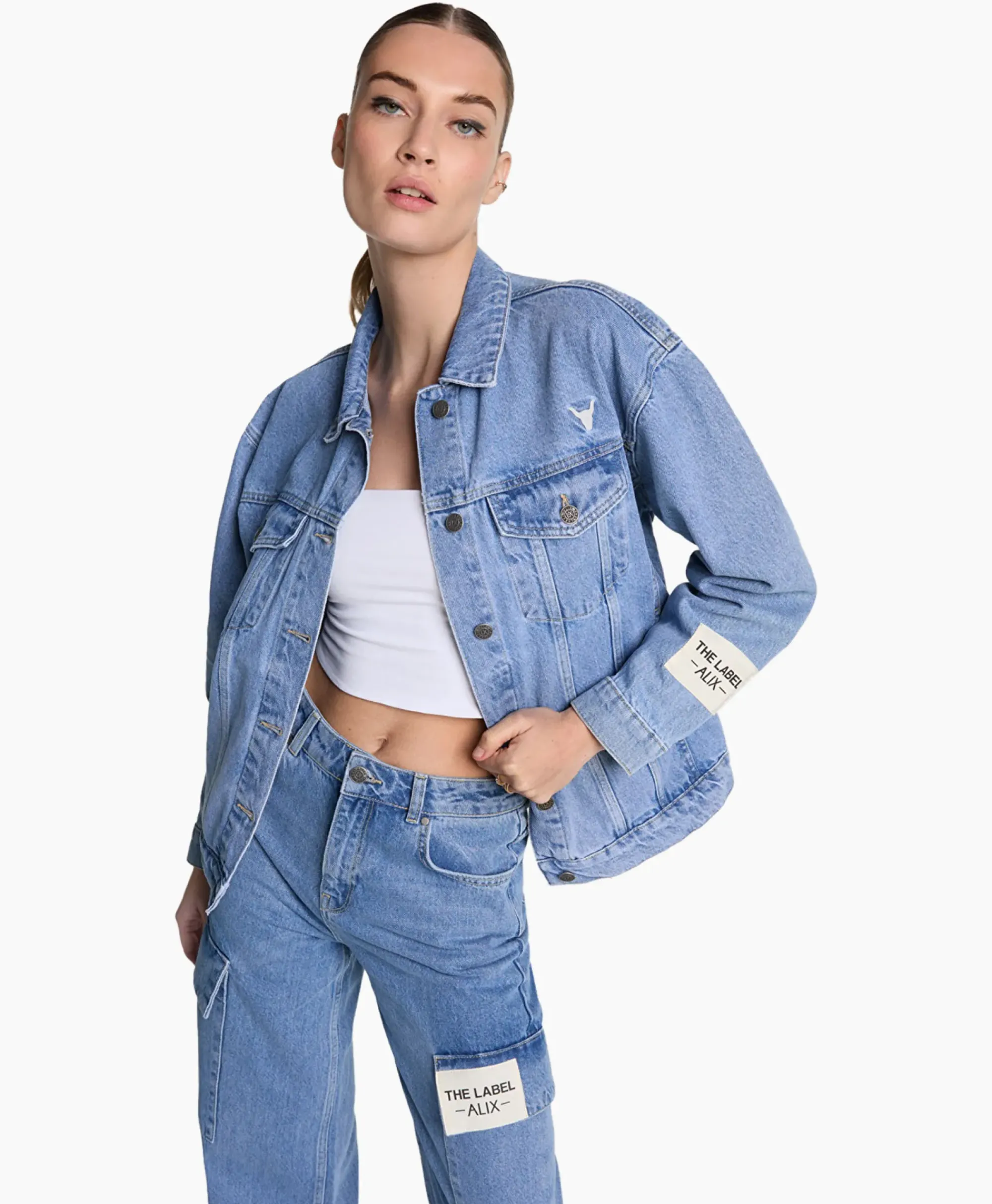 Jassen^Alix The Label Jack Woven Denim Blauw