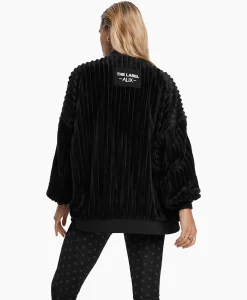 Jassen^Alix The Label Jack Woven Rib Fur Bomber Zwart