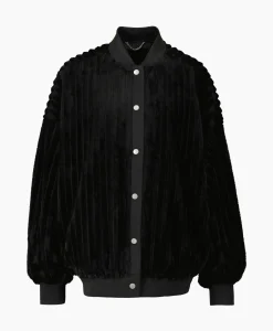Jassen^Alix The Label Jack Woven Rib Fur Bomber Zwart