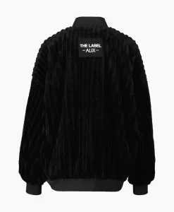 Jassen^Alix The Label Jack Woven Rib Fur Bomber Zwart