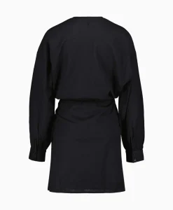 Bruiloftskleding^Alix The Label Jurk Ladies Woven Linen Look Wrap Dress Zwart