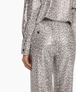 Broeken^Alix The Label Pantalon Knitted Leopard Zilver