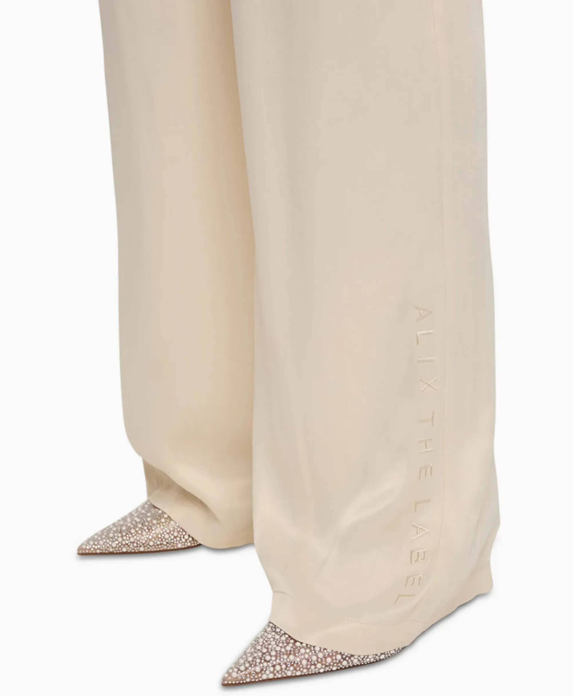 Broeken^Alix The Label Pantalon Woven Satin Ecru