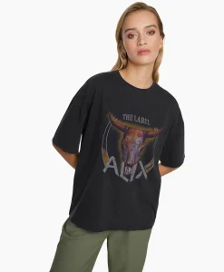 T-Shirts & Tops^Alix The Label T-Shirt Korte Mouw Knitted Bull Zwart