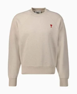 Truien^Ami Paris Sweater Ami De Coeur Ecru