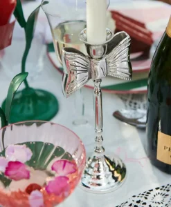 Lifestyle^Anna+nina Accessoires Lady Bow Candle Holder Zilver
