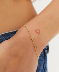 Sieraden^Anna+nina Armband Smiley Bracelet Silver Goldplated Goud