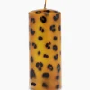 Lifestyle^Anna+nina Kaars Large Leopard Print Pillar Candle Bruin