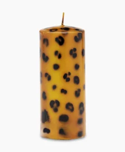 Lifestyle^Anna+nina Kaars Large Leopard Print Pillar Candle Bruin