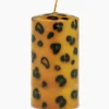 Lifestyle^Anna+nina Kaars Small Leopard Print Pillar Candle Bruin