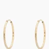 Sieraden^Anna+nina Oorbellen Hammered Plain Hoop Earrings Xl Silver G Goud