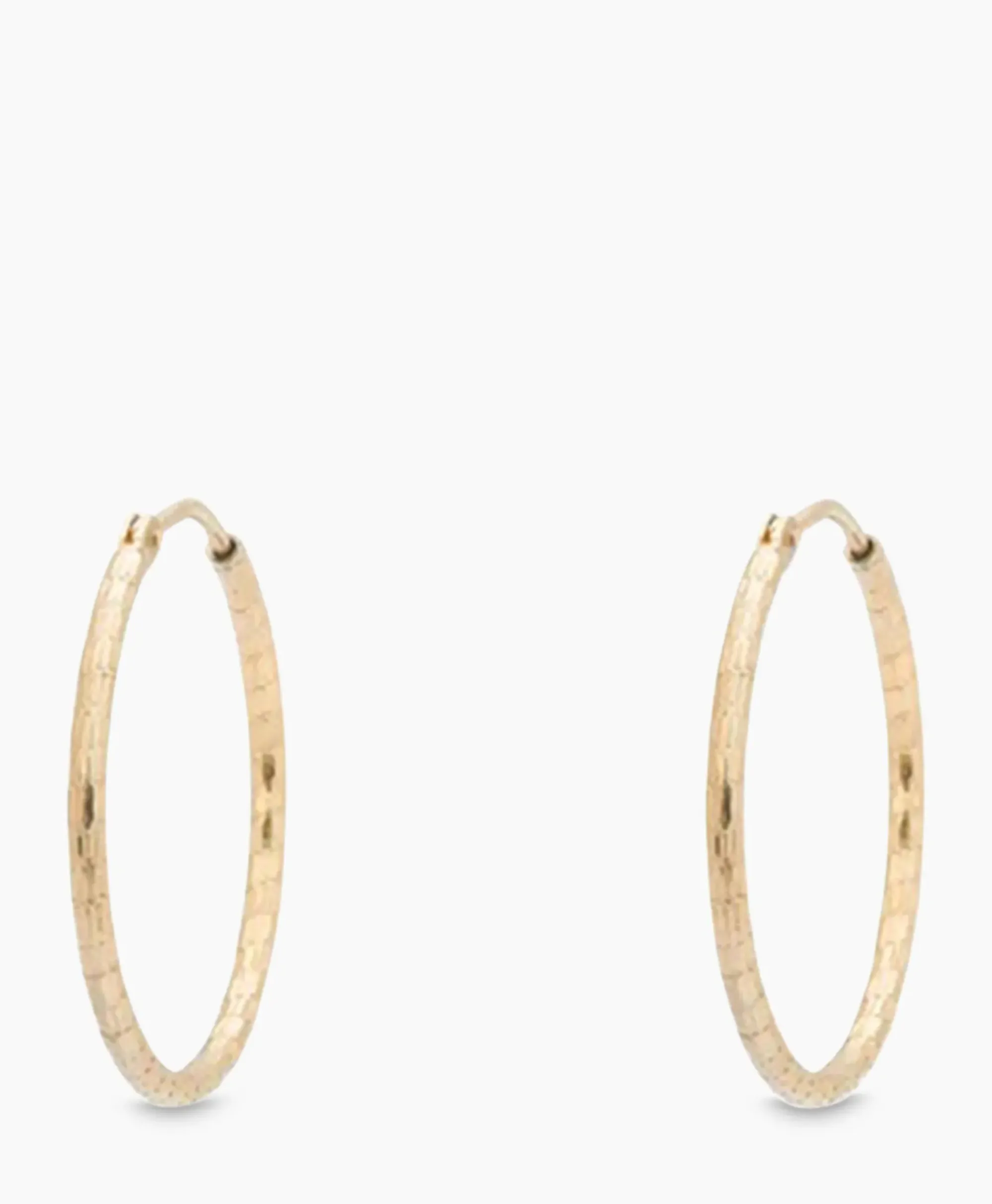 Sieraden^Anna+nina Oorbellen Hammered Plain Hoop Earrings Xl Silver G Goud