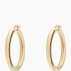 Sieraden^Anna+nina Oorbellen Round Plain Hoop Earrings Silver Goldpla Goud