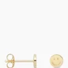 Sieraden^Anna+nina Oorbellen Single Smiley Stud Silver Goldplated Goud
