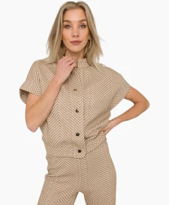 Blouses^Anna Van Toor Gilet 26A11-02097 Zand