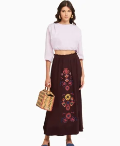 Rokken^Antik Batik Maxi Rok Magoo1Ski Bruin