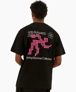 T-Shirts^Arte Antwerp T-Shirt Korte Mouw Circle Runner Back Print Zwart
