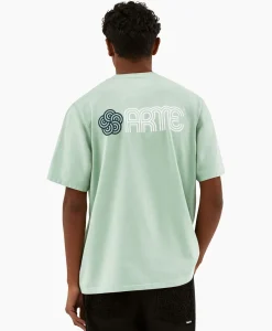 T-Shirts^Arte Antwerp T-Shirt Korte Mouw Circle Flower Back Front Print Groen