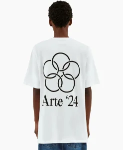 T-Shirts^Arte Antwerp T-Shirt Korte Mouw Arte'24 Circles Back Wit