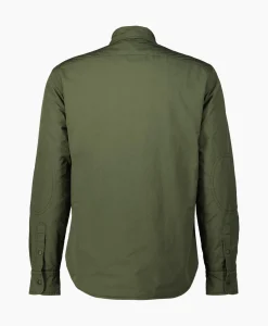 Overhemden^Aspesi Overhemd Camicia Alvaro Wool Donker Groen