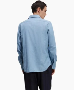 Overhemden^Aspesi Overhemd Camicia Sedici Licht Blauw
