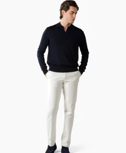 Truien^Aurelien Pullover Buttonless Polo L Donker Blauw