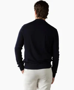 Truien^Aurelien Pullover Buttonless Polo L Donker Blauw