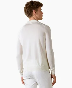 Truien^Aurelien Pullover Rib Zip Polos Ls Ivoor / Naturel