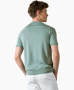 Polo's^Aurelien Polo Buttonles Ribsl Groen