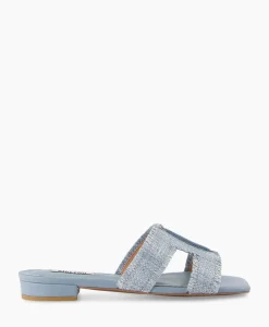 Sandalen^Bibi Lou Sandaal Zonder Hak Rafia Donker Bruin