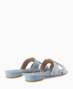 Sandalen^Bibi Lou Sandaal Zonder Hak Rafia Donker Bruin