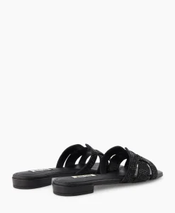 Sandalen^Bibi Lou Sandaal Zonder Hak Strass Zwart