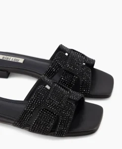 Sandalen^Bibi Lou Sandaal Zonder Hak Strass Zwart