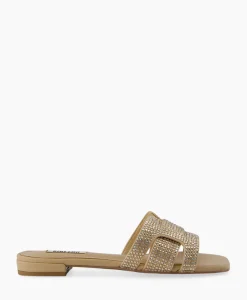 Sandalen^Bibi Lou Sandaal Zonder Hak Strass Beige
