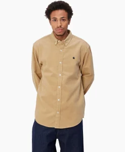 Overhemden^Carhartt Wip Overhemd L/S Madison Fine Cord Beige