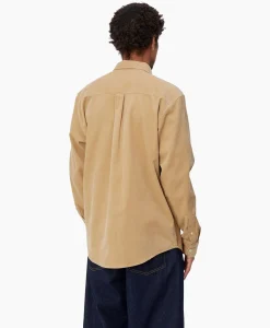 Overhemden^Carhartt Wip Overhemd L/S Madison Fine Cord Beige