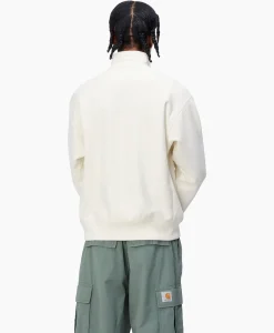Truien^Carhartt Wip Sweater Half Zip American Script Ecru