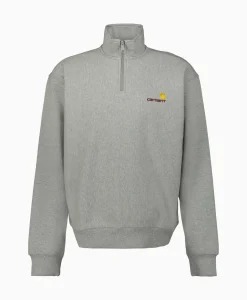 Truien^Carhartt Wip Sweater Half Zip American Script Grijs