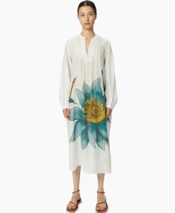 Bruiloftskleding^Chufy Maxi Jurk Daisy Embroidered Blauw