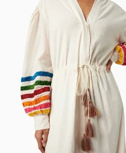 Bruiloftskleding^Chufy Maxi Jurk Lena Embroidered Off White