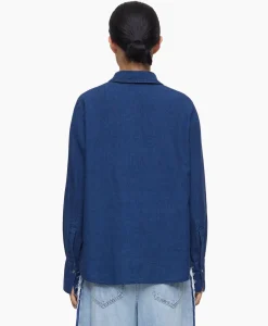 Blouses^Closed Blouse Open Neck Blauw