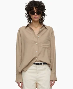 Blouses^Closed Blouse Shirt With Pocket Grijs