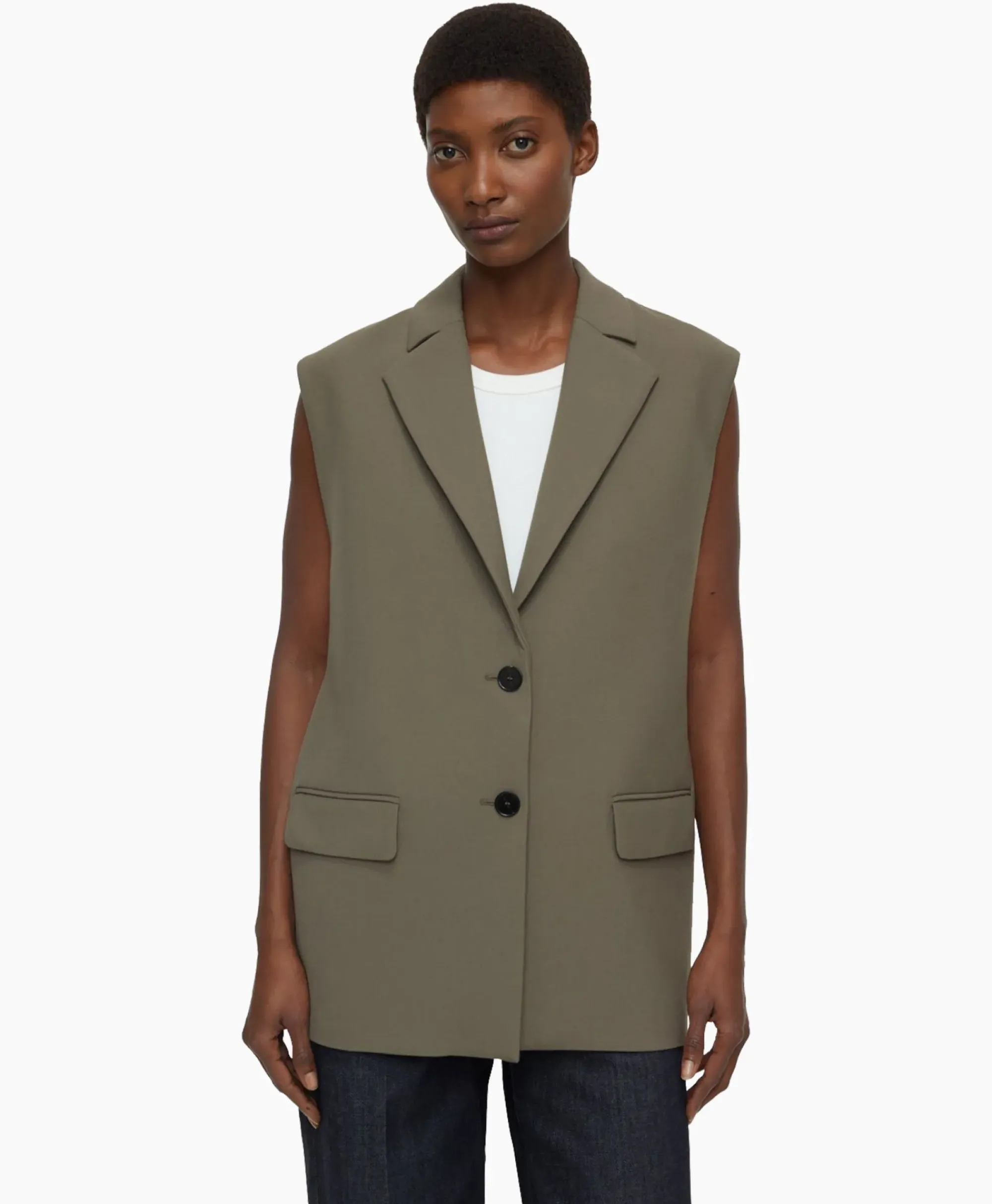 Gilets^Closed Gilet Sleeveless Taupe