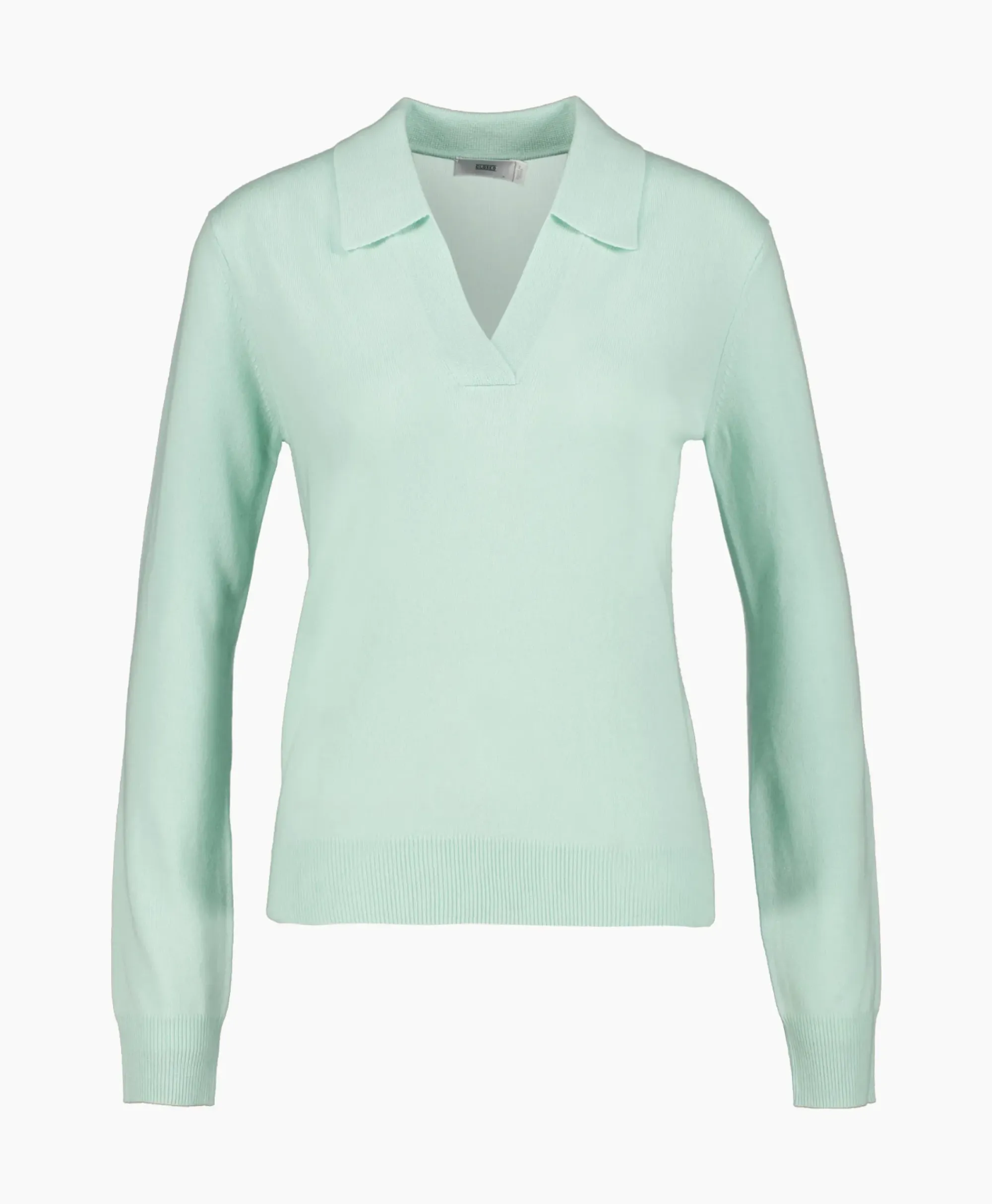 Truien^Closed Pullover Polo Longsleeve Groen