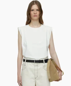 T-Shirts & Tops^Closed Top Pleated Sleeveless Off White
