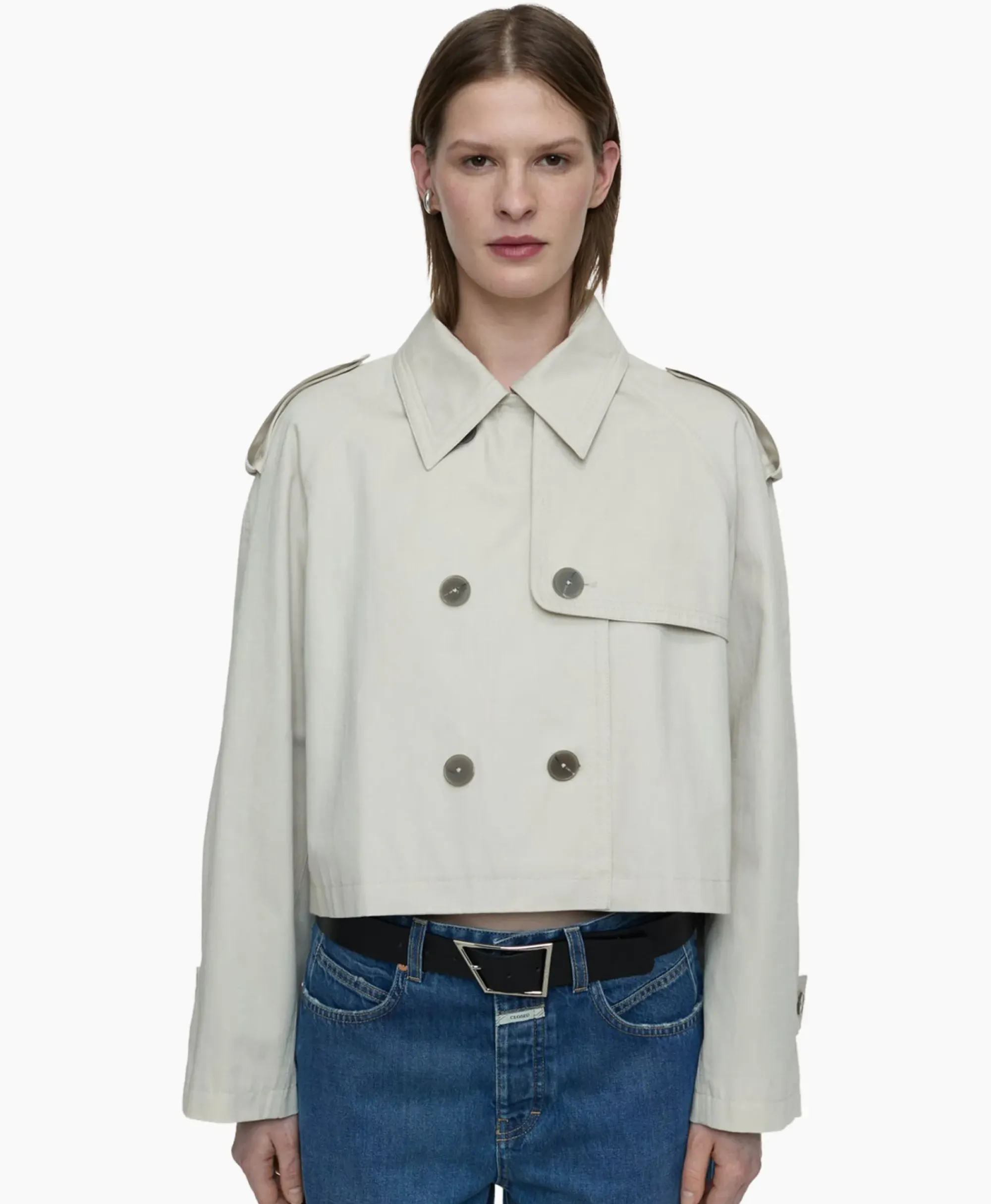 Jassen^Closed Trenchcoat Cropped Ecru