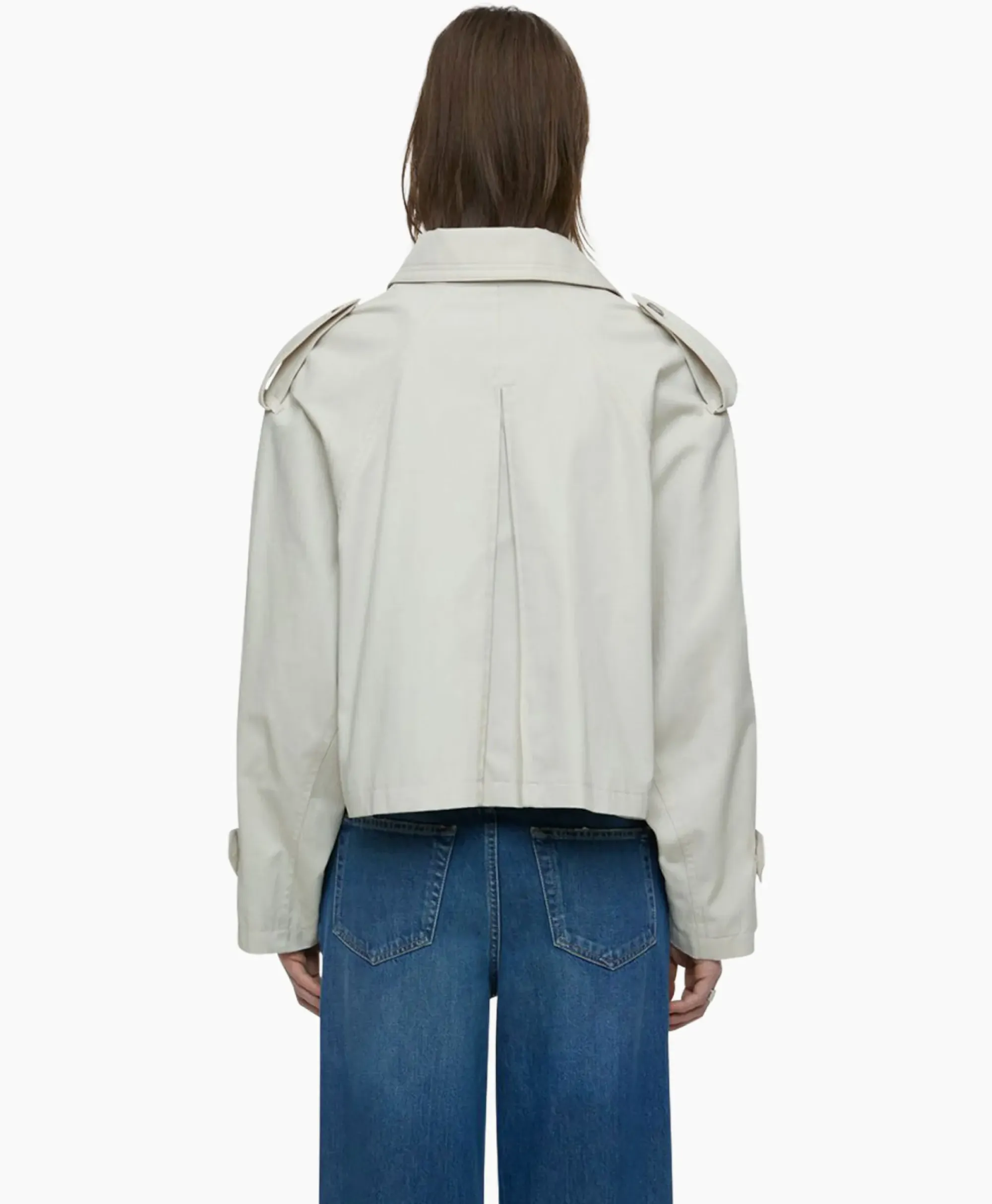 Jassen^Closed Trenchcoat Cropped Ecru